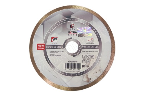 Алмазный диск DIAM 180x1,6x7,0x25,4 1A1R CERAMICS-ELITE (Керамика) 