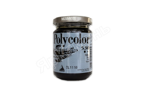 Краска Maimeri Polycolor акриловая №530 черный, 140 мл. 