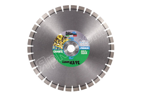 Алмазный диск ITALDIAMANT 400х3,4х15x60/50 GRANITE 43/YL сегментный, бесшумный 