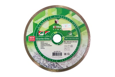 Премиальный алмазный круг для резки керамогранита, гранита, габбро, лабрадорита, базальта и... Алмазный диск DIAM 200x1,6x7,5x25,4 1A1R GRANITE-ELITE Extra Line